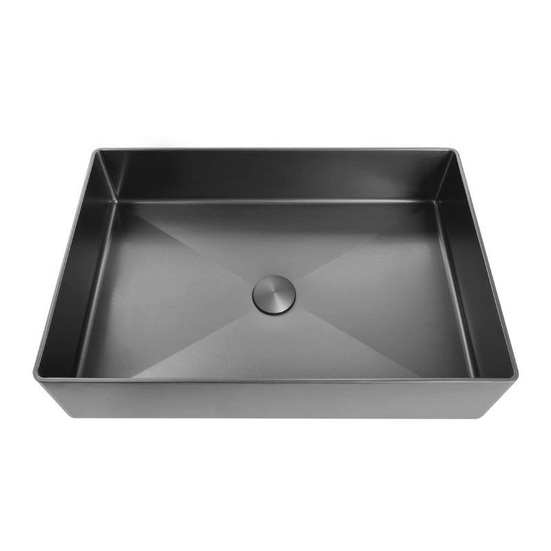 Накладная раковина AltroBagno Astro 001018 MtGr 51 оружейная сталь, прямоугольная, нержавеющая сталь