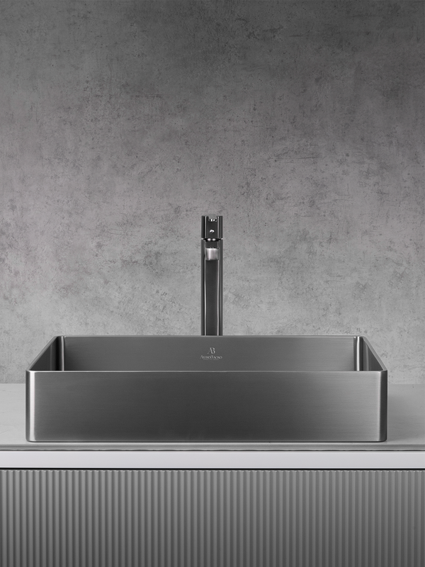 Накладная раковина AltroBagno Astro 001018 MtGr 51 оружейная сталь, прямоугольная, нержавеющая сталь