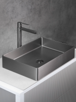 Накладная раковина AltroBagno Astro 001018 MtGr 51 оружейная сталь, прямоугольная, нержавеющая сталь
