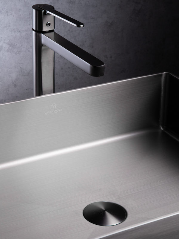 Накладная раковина AltroBagno Astro 001018 MtGr 51 оружейная сталь, прямоугольная, нержавеющая сталь