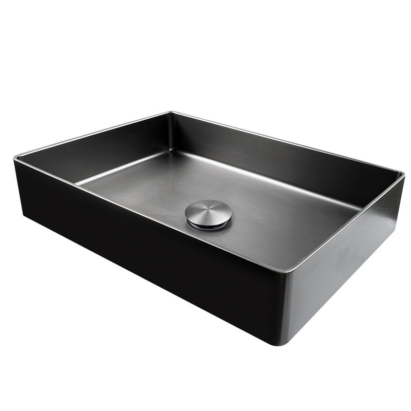 Накладная раковина AltroBagno Astro 001018 MtGr 51 оружейная сталь, прямоугольная, нержавеющая сталь