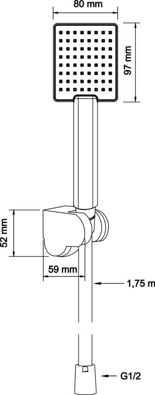 Душевой комплект Смеситель Wasserkraft Abens 2071 С ВНУТРЕННЕЙ ЧАСТЬЮ + Гарнитур Swedbe Hermes 5136B черный матовый + Подключение A221 + Душ A162 + Кронштейн A219 + Излив A220 для ванны