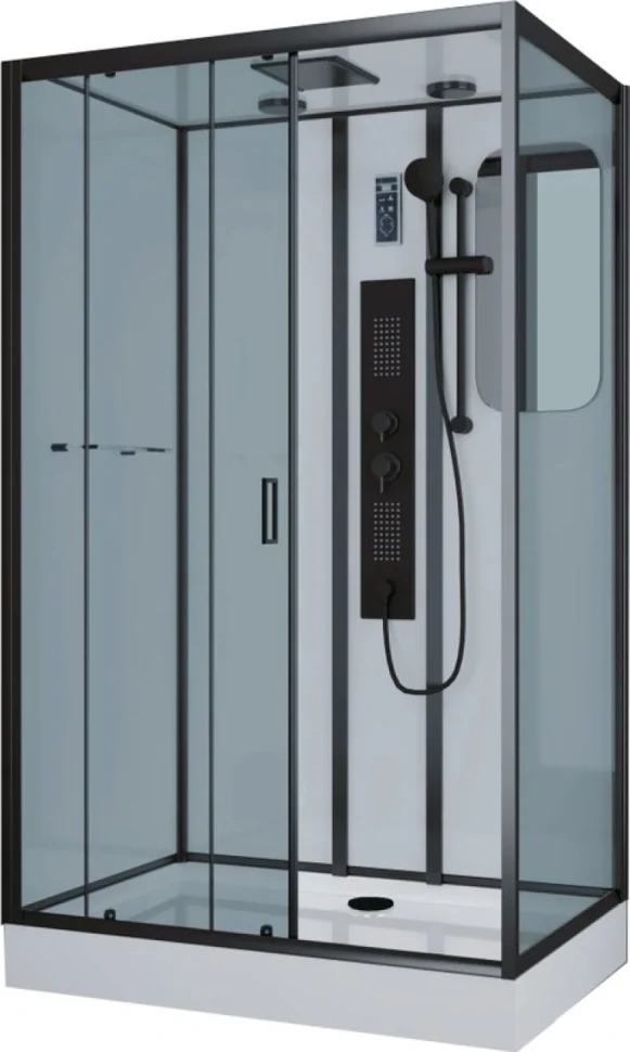 Душевая кабина Niagara Premium NG-6912-01GQL BLACK 120х80х210 левая, черная, с низким поддоном