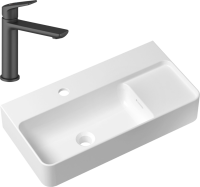 Комплект Накладная раковина Lavinia Boho Bathroom Sink Slim 33311011 + Смеситель Wellsee ICON! for life 182302000 матовый черный