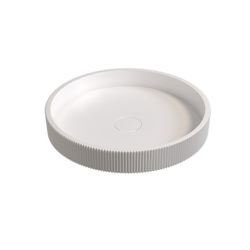 Накладная раковина Abber Stein AS2604 40 матовая белая, круглая, искусственный камень