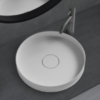 Накладная раковина Abber Stein AS2604 40 матовая белая, круглая, искусственный камень