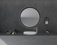 Накладная раковина Abber Stein AS2604 40 матовая белая, круглая, искусственный камень