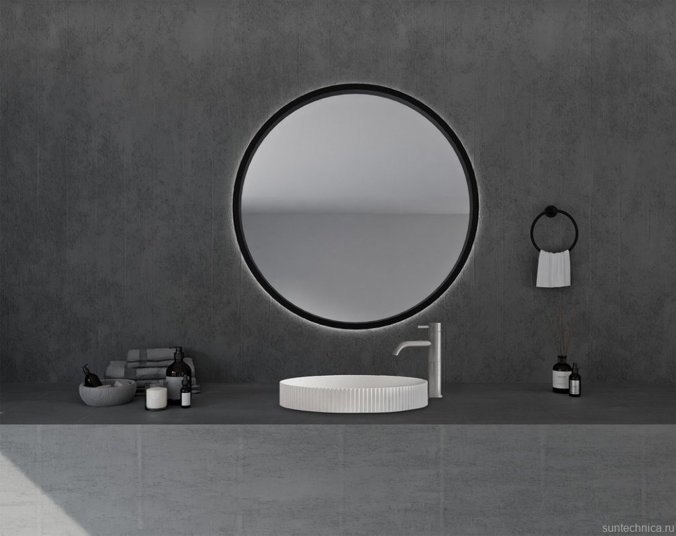 Накладная раковина Abber Stein AS2604 40 матовая белая, круглая, искусственный камень