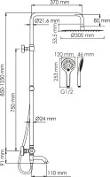 Душевая стойка Wasserkraft Mindel 8500 A188.161.155.WM Thermo с термостатом, белая