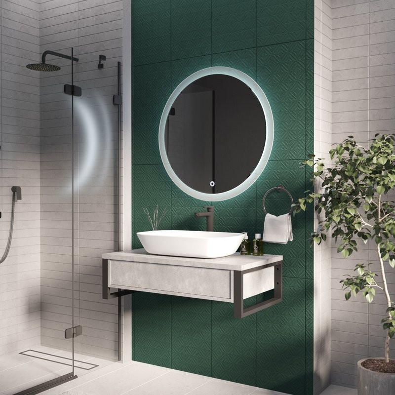 Тумба под раковину 1MarKa Grunge Loft 80 бетон светлый