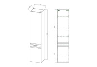 Шкаф-пенал для ванной AQUATEK Вега AQ70035R-LC капучино светлый, петли справа