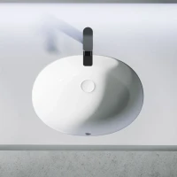 Раковина встраиваемая под столешницу Ceramicanova Element овальная 567x428x150 мм с переливом цвет белый CN6076