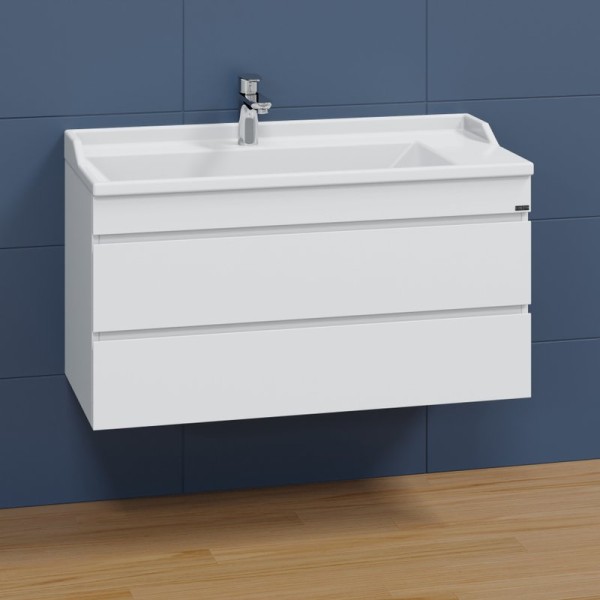 Тумба с раковиной СаНта Марс 100 подвесная, с ящиками