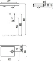 Раковина маленькая в туалет Creavit Elmas TP026-00CB00E-0000 белая глянцевая