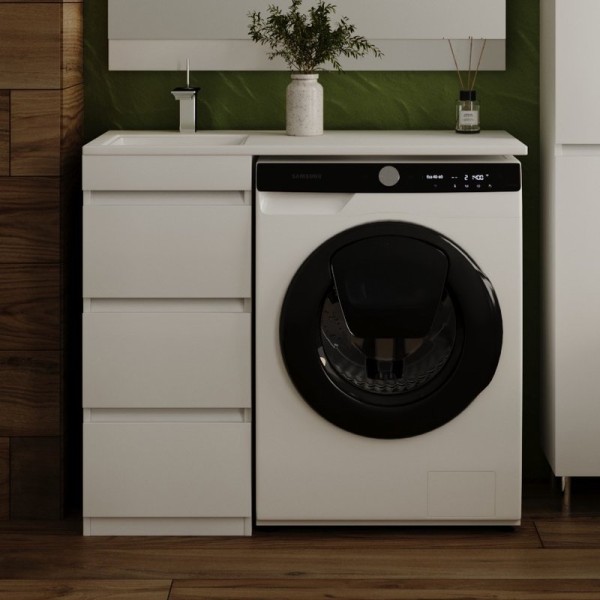 Тумба под раковину Style Line Даллас 100 Люкс Plus напольная, белая, 3 ящика