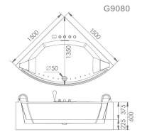 Акриловая ванна Gemy G9080