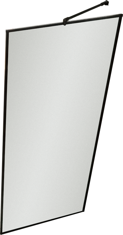 Душевая перегородка Maybahglass MGD-833-6 89 см, профиль черный, стекло сатин