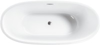 Акриловая ванна Vincea VBT-509 165x75 см, отдельностоящая, белая, овальная, на ножках, со сливом-переливом