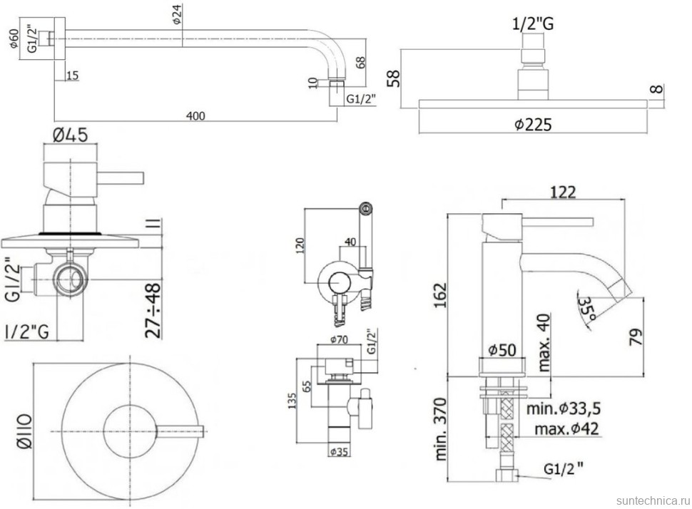 Комплект для ванной Paffoni Light KITZLIG011CR071 С ВНУТРЕННЕЙ ЧАСТЬЮ, хром