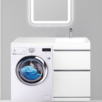 Тумба с раковиной Style Line Даллас 115 Люкс Plus напольная, белая R