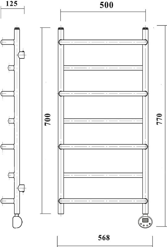 Полотенцесушитель электрический Domoterm Орфей П7 50x70, хром, R