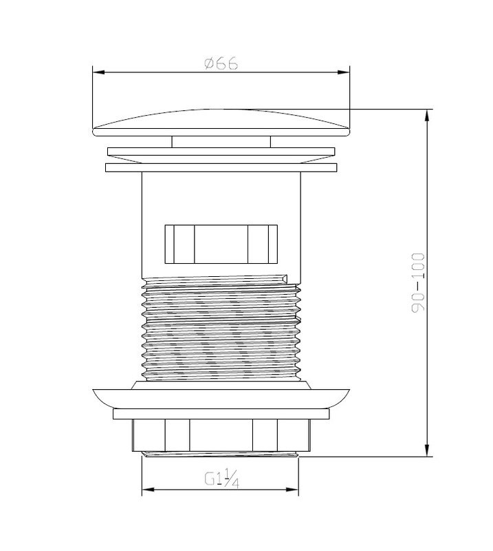 Донный клапан для раковины BelBagno BB-SAT-CRM с переливом, хром