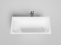 Ванна из искусственного камня Salini Orlanda S-Sense 170x80 см, встраиваемая, матовая белая, на ножках