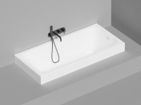Ванна из искусственного камня Salini Orlanda S-Sense 170x80 см, встраиваемая, матовая белая, на ножках
