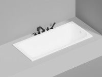 Ванна из искусственного камня Salini Orlanda S-Sense 170x80 см, встраиваемая, матовая белая, на ножках