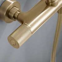 Душевая стойка Vincea Desire VSFS-1D0TBG термостатическая, брашированное золото