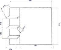 Зеркало Sanflor Ингрид R, 80, белый матовый, швейцарский вяз, с полкой