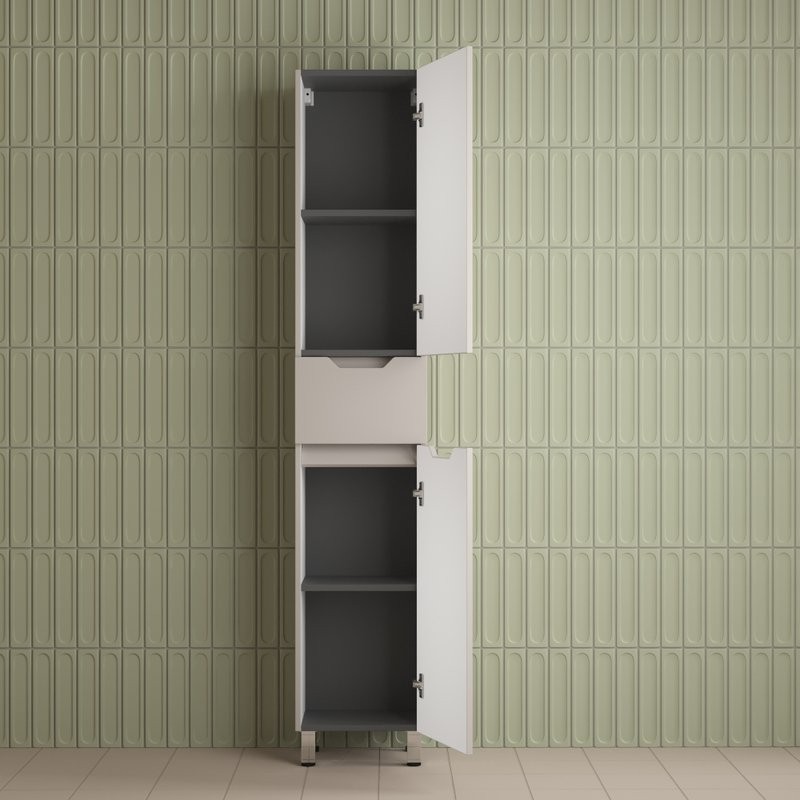 Шкаф-пенал для ванной Style Line Остин 36 напольный, крем эмаль plus