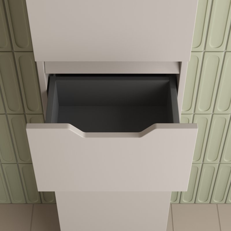 Шкаф-пенал для ванной Style Line Остин 36 напольный, крем эмаль plus