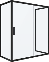 Душевой уголок Kubele DE019 R2U-MAT-BLMT 120х80 см, профиль матовый черный