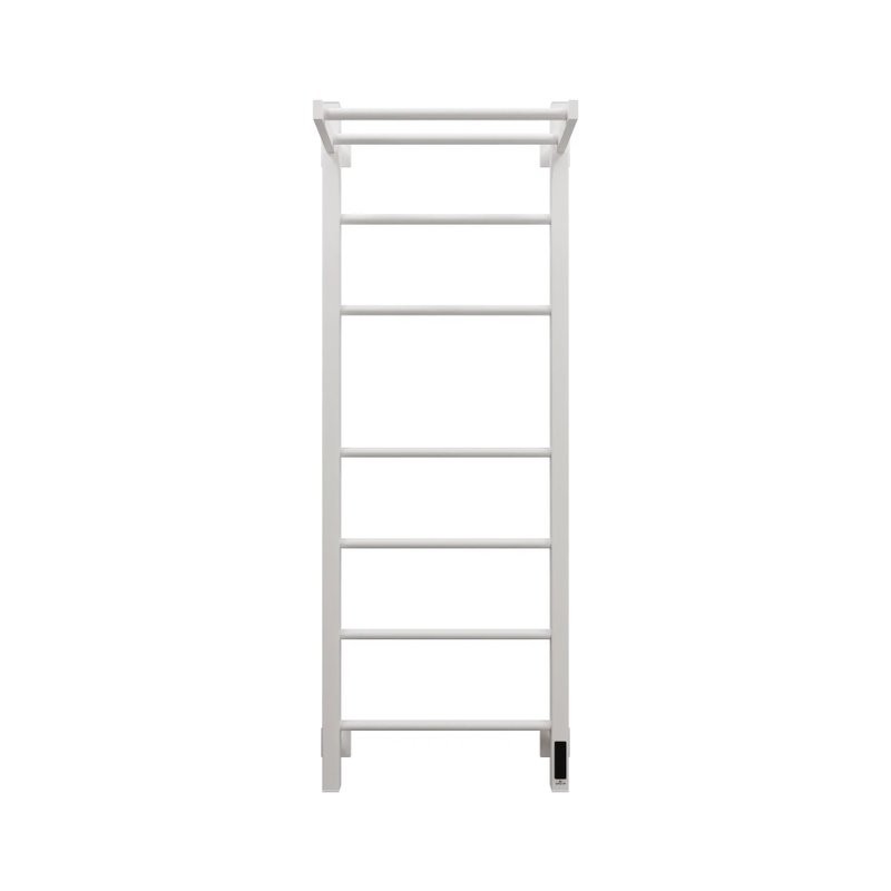 Полотенцесушитель электрический Grota Alto 430х1200 RAL9016 EL 120x45 см, подключение справа, слева, скрытое подключение справа, матовый белый, лесенка, из стали, с полкой