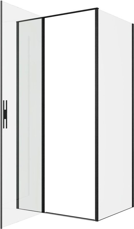 Душевой уголок Allen Brau Priority 100x80, профиль черный браш, стекло прозрачное
