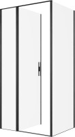 Душевой уголок Allen Brau Priority 100x80, профиль черный браш, стекло прозрачное