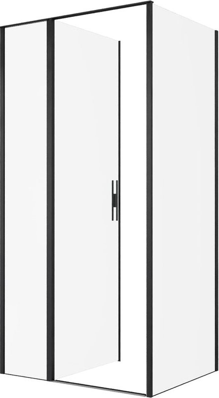 Душевой уголок Allen Brau Priority 100x80, профиль черный браш, стекло прозрачное