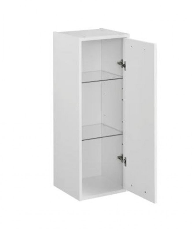 Шкаф в ванную AQUATON Мерида 33 подвесной, глянцевый белый, фурнитура хром