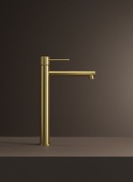 Комплект для ванной IDDIS Duna Душевая стойка IDDIS Duna DUNMGSTi06 + Смеситель для раковины DUNMG01i01, матовое золото