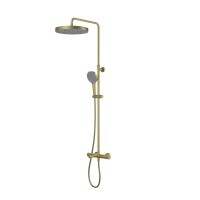 Комплект для ванной IDDIS Duna Душевая стойка IDDIS Duna DUNMGSTi06 + Смеситель для раковины DUNMG01i01, матовое золото