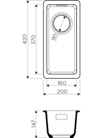 Дополнительная мойка Omoikiri Kata 20-U-DC темный шоколад Дополнительная мойка Omoikiri Kata 20-U-DC темный шоколад