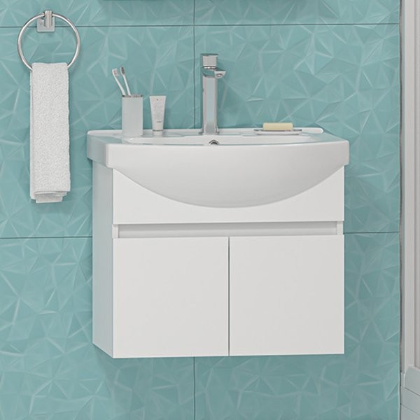 Тумба под раковину Misty Монро 65 подвесная, белая