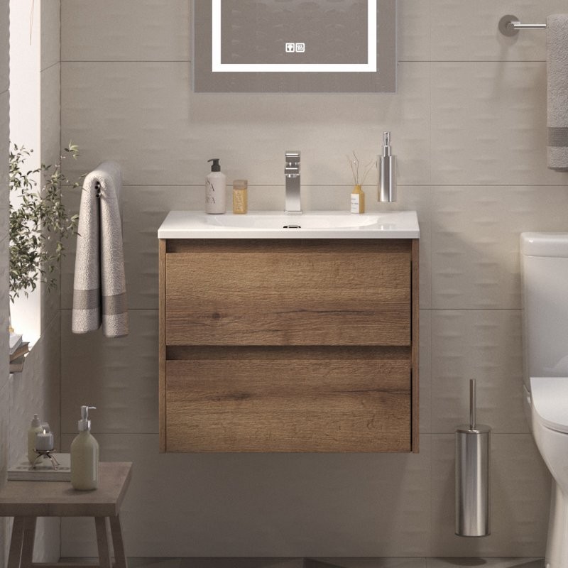 Тумба с раковиной BelBagno Kraft 39 70 rovere tabacco, раковина BB-8099-3-70
