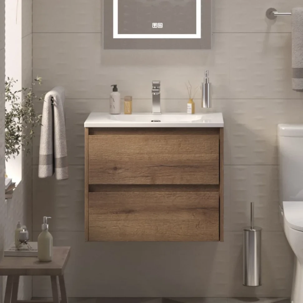 Тумба с раковиной BelBagno Kraft 39 70 rovere tabacco, раковина BB-8099-3-70