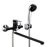 Смеситель с длинным изливом для ванны Frap H42 F2242 черный, хром