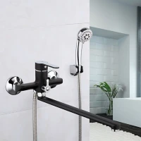Смеситель с длинным изливом для ванны Frap H42 F2242 черный, хром