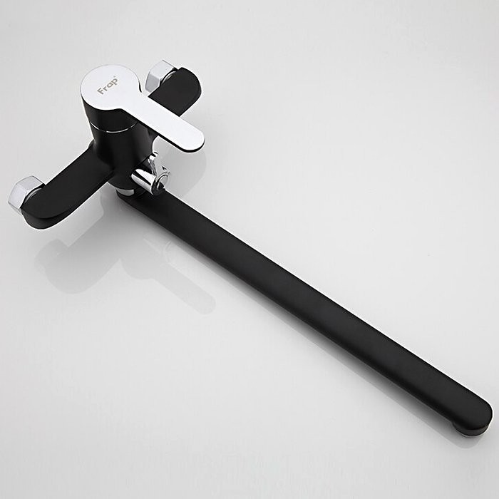 Смеситель с длинным изливом для ванны Frap H42 F2242 черный, хром