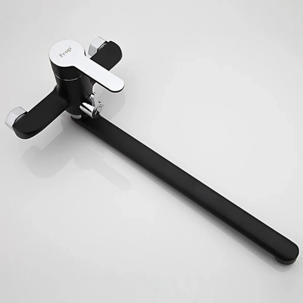 Смеситель с длинным изливом для ванны Frap H42 F2242 черный, хром