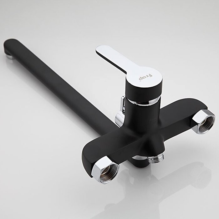 Смеситель с длинным изливом для ванны Frap H42 F2242 черный, хром